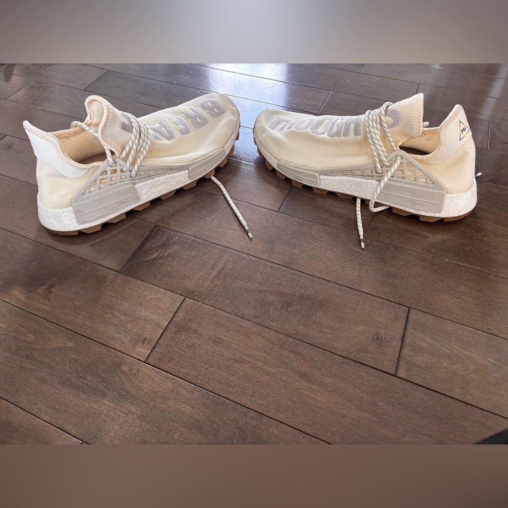 Adidas x Pharrell Williams Human Race Beige and Gray Men’s Sneakers Sz 12 - Picture 10 of 10
